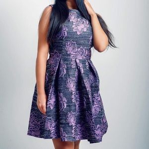 Purple and black tweed semi formal dress NWT